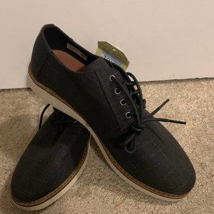 TOMS MEN'S PRESTON DRESS SHOES BLACK LINEN